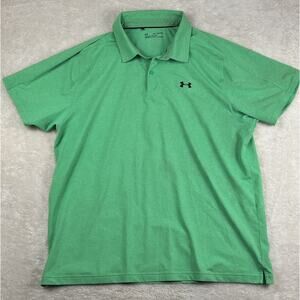 Under Armour Men's 2XL Short Sleeve Bright Green Heatgear Polo Shirt